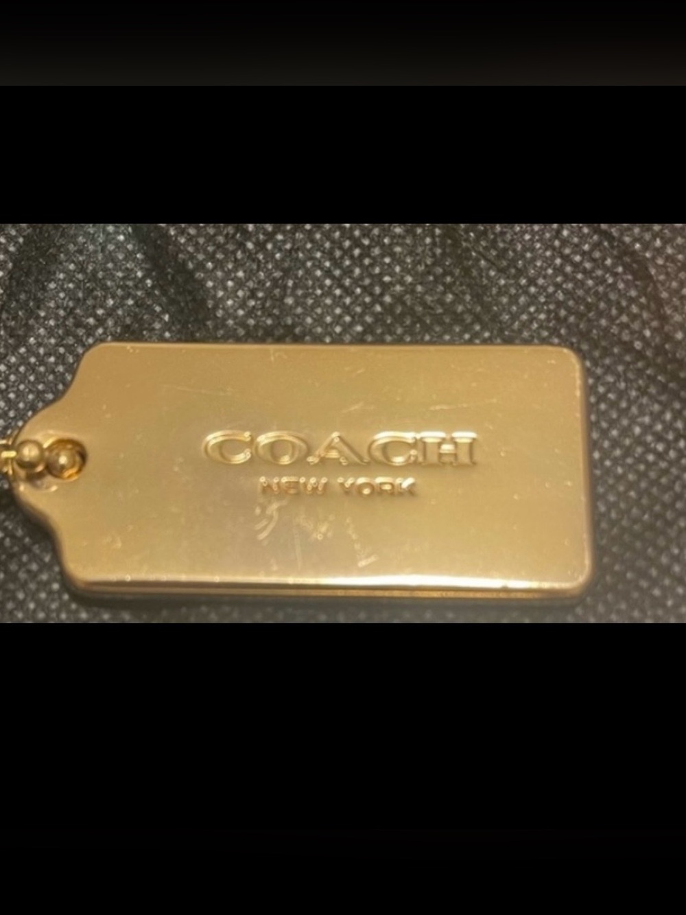 Coach Gold-tone Rectangular Logo Tag